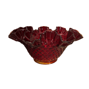 Fenton Plum Hobnail Glass Bowl